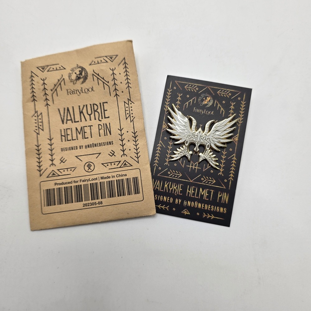 FairyLoot Valkyrie Helmet Pin Noone Designs Winged Norse Fantasy Bookish Pin